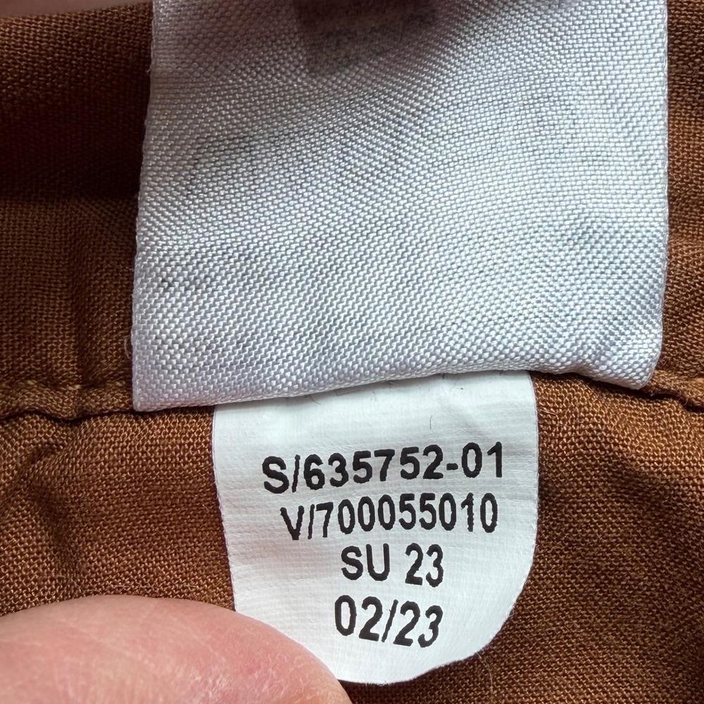Banana Republic Herringbone Linen Blend Pants Womens 14 Brown Pleated Quiet Lux - Picture 9 of 13